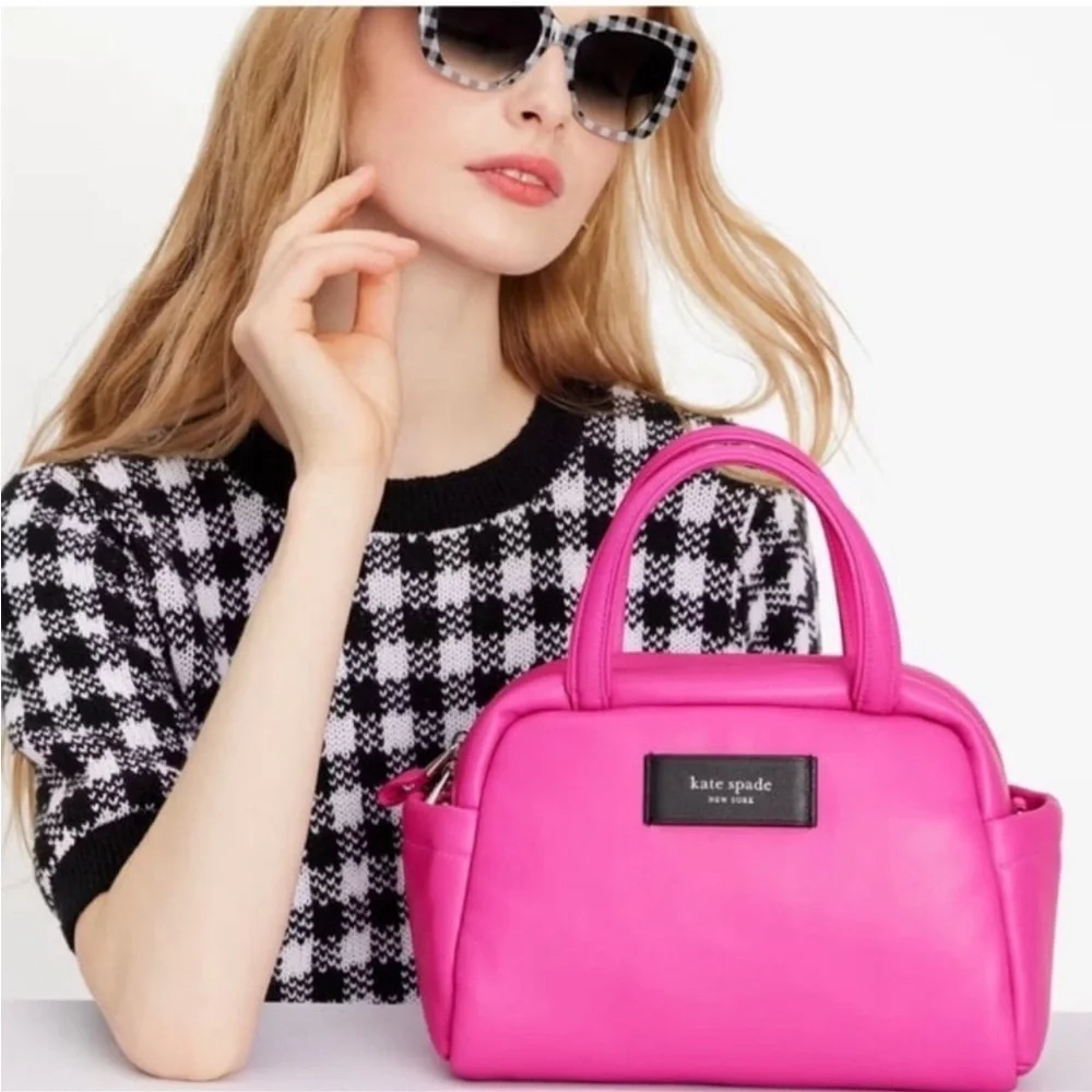 Kate Spade Puffed Satchel Crossbody Vivid Snapdragon